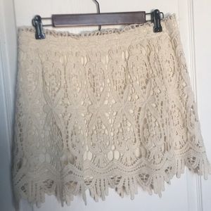 Women’s cream crochet Blue Island skirt L/XL